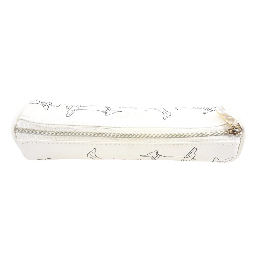 Kate Spade White Dog Illustration Zipper Pouch Pencil Case